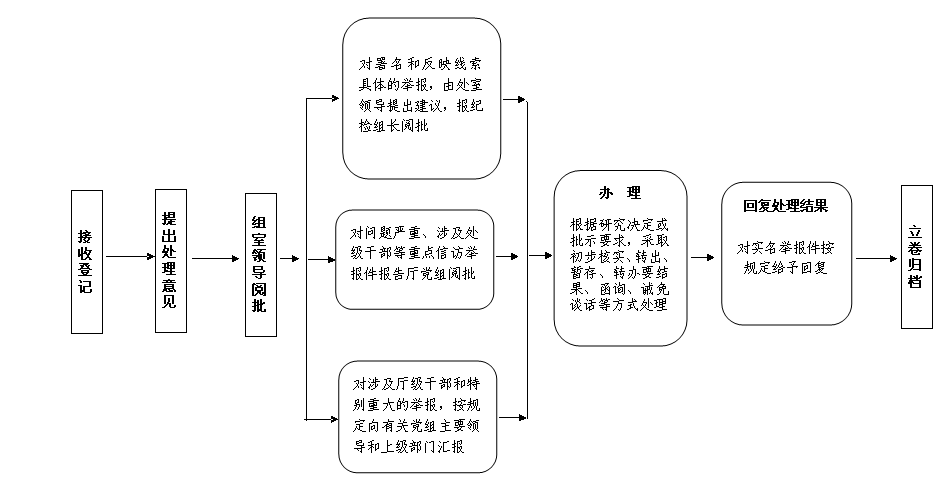 科技厅纪检监察室信访举报件处理工作流程